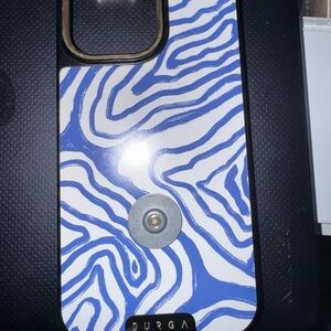 Burga Blue and White Zebra Pattern Phone Case